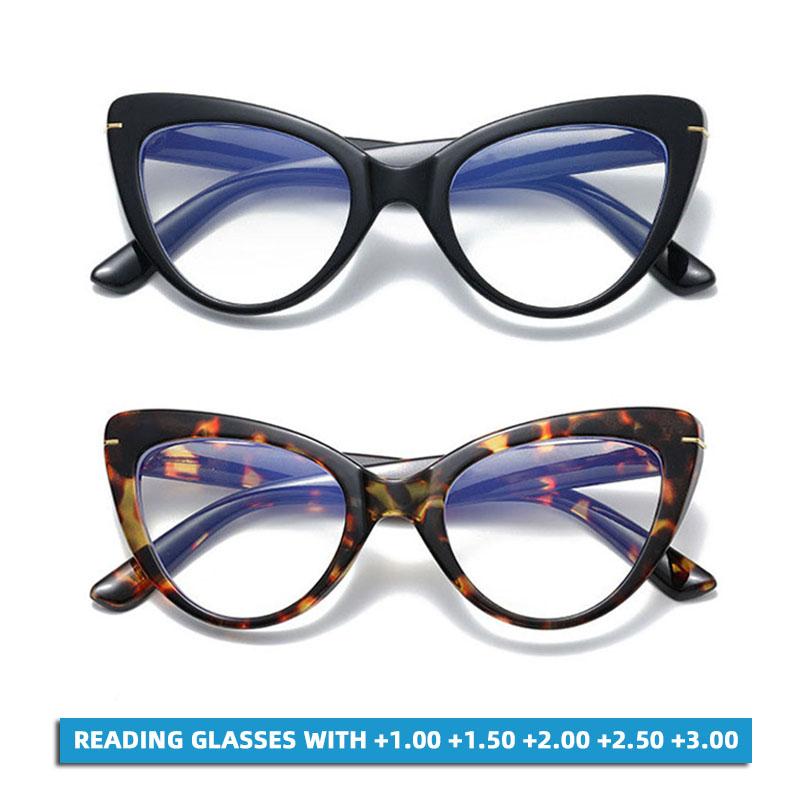 Женские очки 'кошачий глаз' леопардовой расцветки для чтения за компьютером, блокирующие синий свет, очки для пресбиопии с диоптриями +1.0+1.5+2.0+2.5+3.0oculos