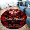Kaiserslautern Fc Crest Custom Name Round Area Rug Carpet Rug For Living Room Bedroom Sofa Playroom Decor Nonslip Floor Mat