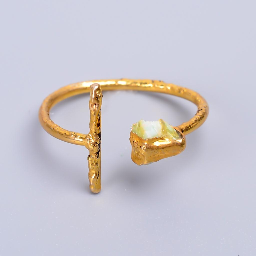 Эфиопский опал камень позолоченное новое гальванопластическое элегантное кольцо вечности ювелирное изделие V-61