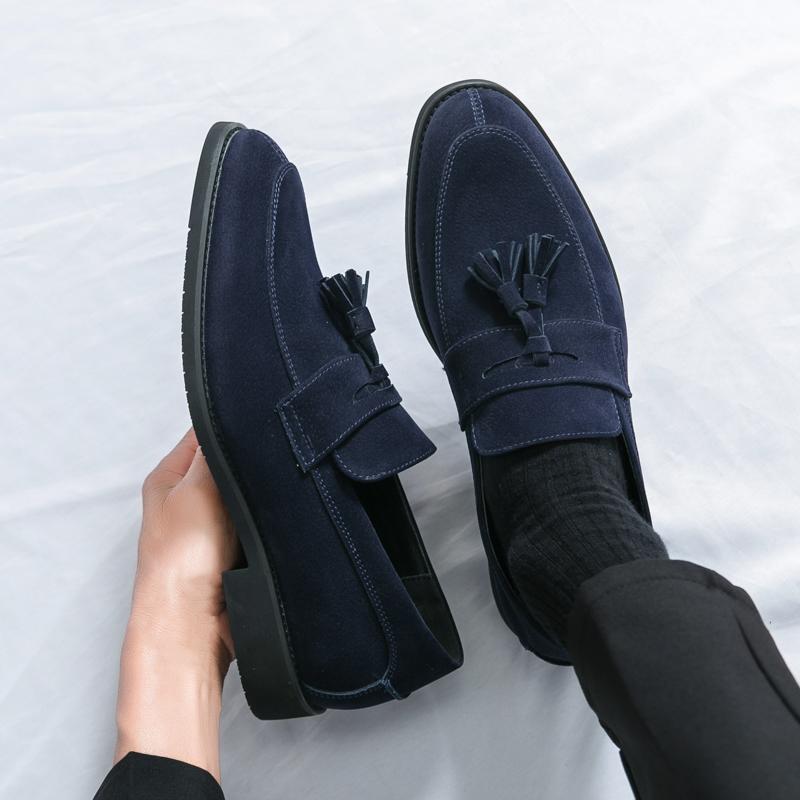 Бренд Мужские Весенние Удобные Заостренные Формальные Деловые Кожаные Туфли Высококачественные Мужские Дышащие Повседневные Лоферы с Кисточками