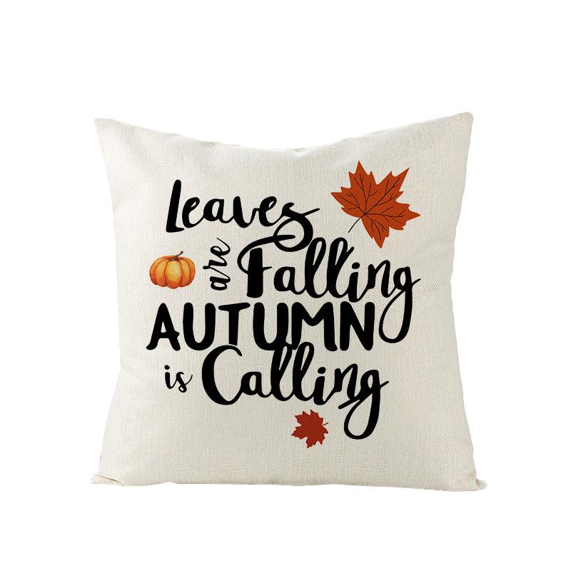Thanksgiving Pillowcase New Autumn Pumpkin Polyester Peach Skin Printed Sofa Pillow