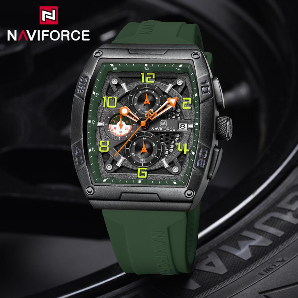 Naviforce Часы для мужчин водонепроницаемые оригинальные спортивные наручные часы многофункциональный хронограф с календарем дисплей цифровой светящийся циферблат мода