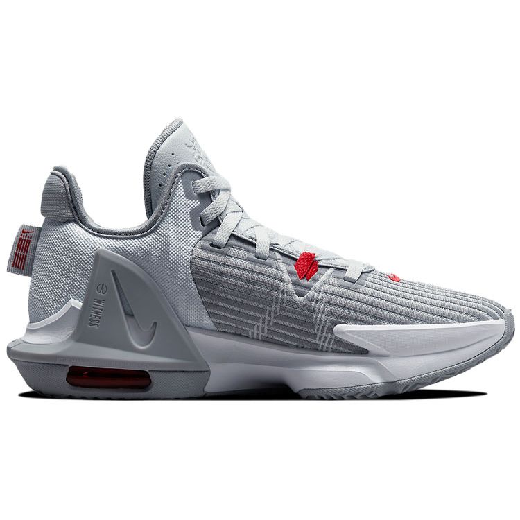 Nike LeBron Witness 6 Pure Platinum мужские кроссовки серые университетско-красные белые CZ4052-003