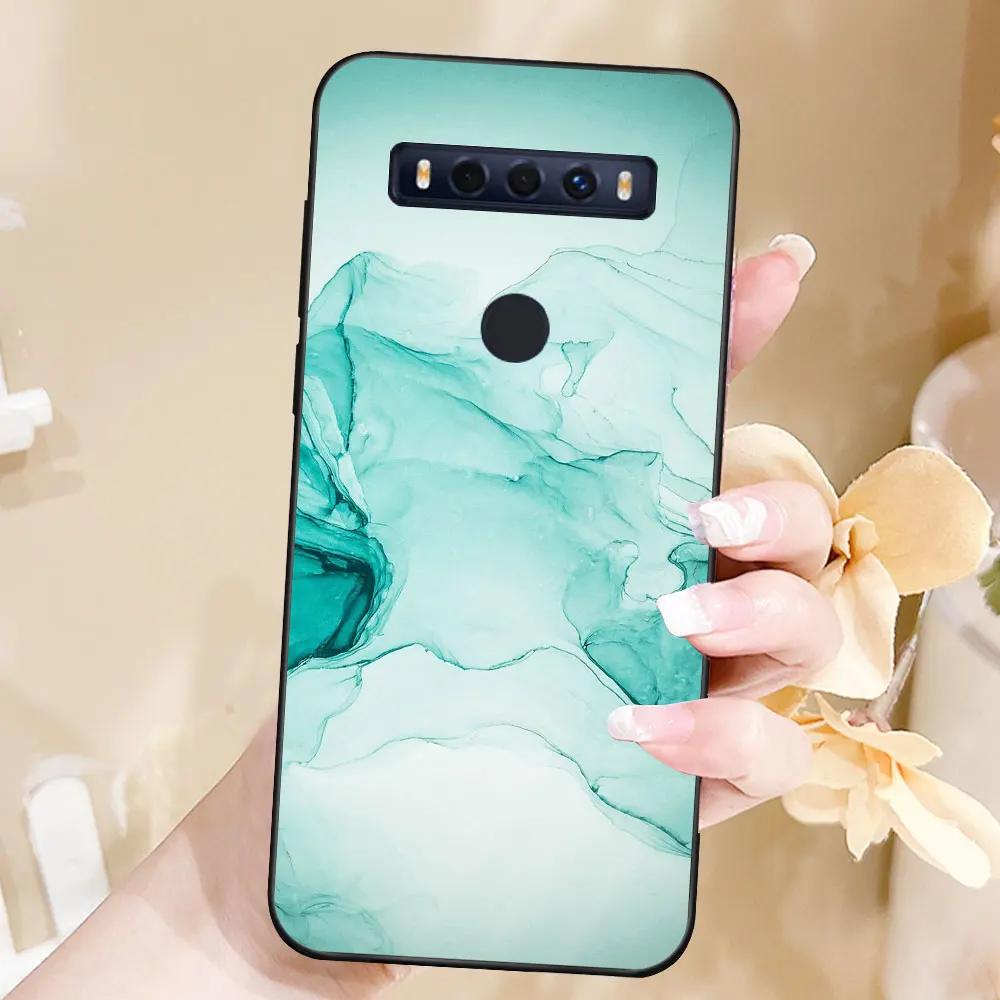 Чехол для TCL 10 SE Чехол ТПУ Мягкий Силикон Модный Телефон Funda Для TCL 10SE Задняя Крышка T766H T766J T766U T766A Чехол Capa Мраморный