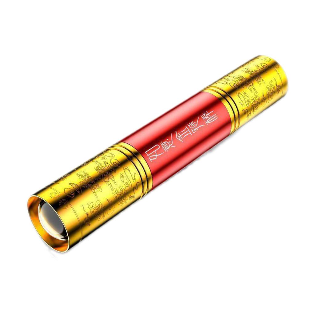 Black Myth WuKong LED Flashlight USB Rechargeable High Bright Telescopic Zoom Torch Mini Strong Light Long Range Flashlight