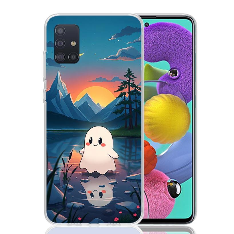 Милый Хэллоуинский Чехол-Призрак для Телефона Samsung Galaxy A52 A32 A22 A12 A02S A50S A30S A51 A31 AA71 Note 20 Ultra 10 S10 Plus Galaxy