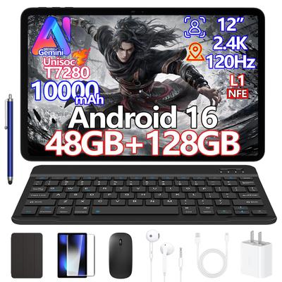 Планшет P12 Android 16 с большим экраном, 12-дюймовый