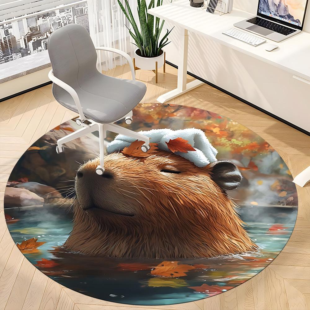 1pc Capybara Springs Chair Carpet for Office - Durable, Ideal for Chair Mats, Stylish & Functional Decorative Rug yy260203063