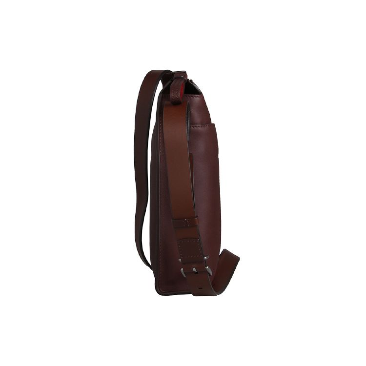 Bally Красно-белая полосатая деловая кожаная сумка-мессенджер Мужские сумки Коричневая BAUMAS-101