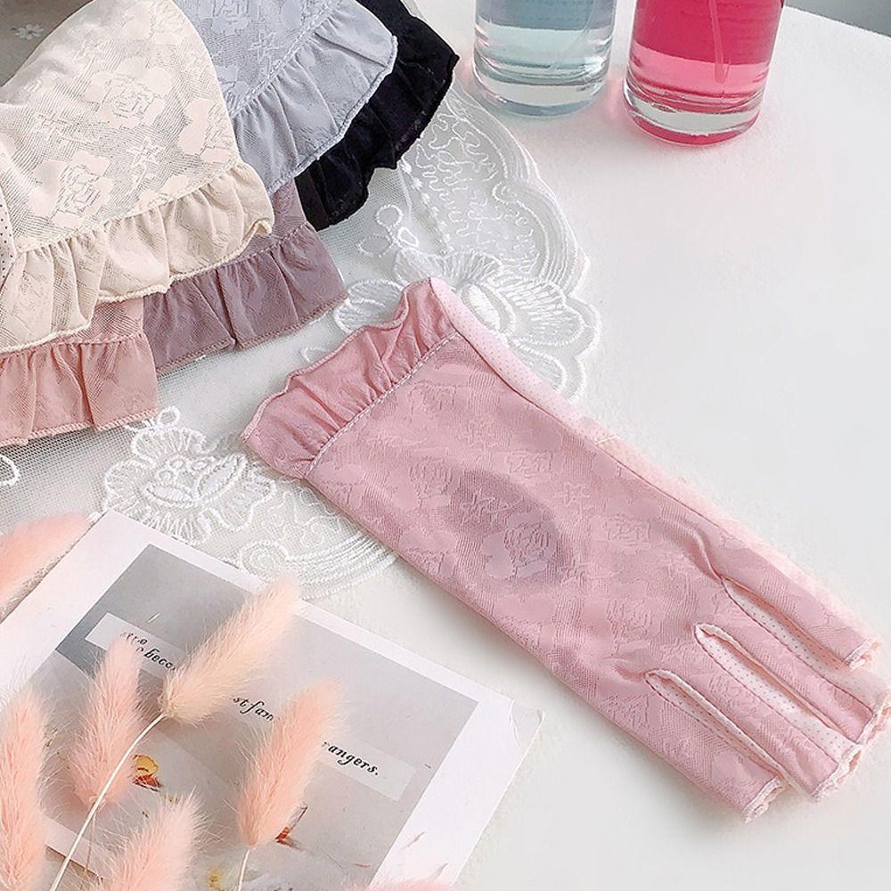Non-slip Exposed Finger Gloves Breathable Half-finger Gloves Fashion Sun Protection Gloves Women