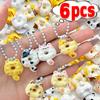 Cartoon Cute Donut Cat Pendant Keychain Phone Lanyard Charm Strap Bag Charm Animal Pendant for Student Backpack Bag Charm Gift