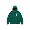 FW23 Неделя 3 Толстовка с капюшоном и молнией S-логотип 'Зеленый' Мужская SUP-FW23-071