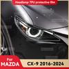 Для MAZDA CX-9 2016-2024 2023 Защитная пленка из прозрачного ТПУ для фар автомобиля, пленка для изменения цвета передних фар