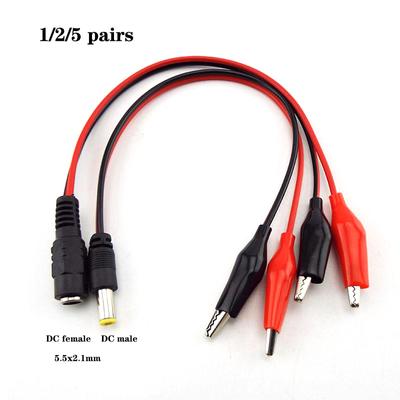 25 см DC Male Female to the Alligator Clip Cable Plug Power Plug Connector Adapter Провод DC 5.5*2.1mm Crocodil Test Wires
