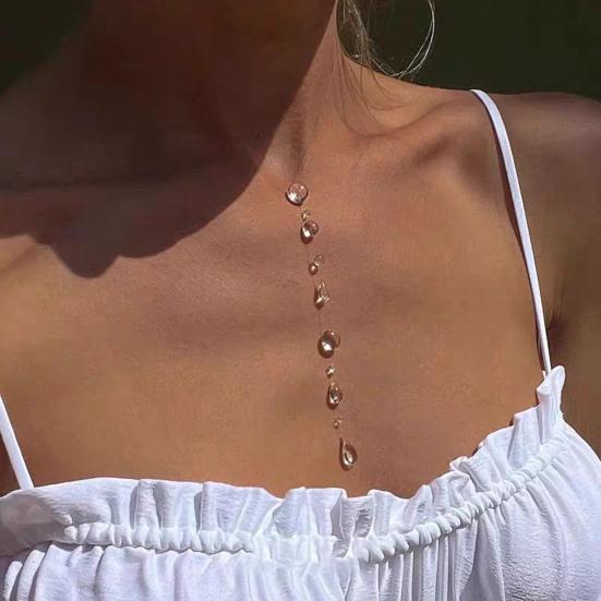 Прозрачные ювелирные изделия в виде капли воды, ожерелье из искусственного хрусталя и круглой бусины, серьги-кисточки, браслет из бисера в виде капли для свадебной вечеринки