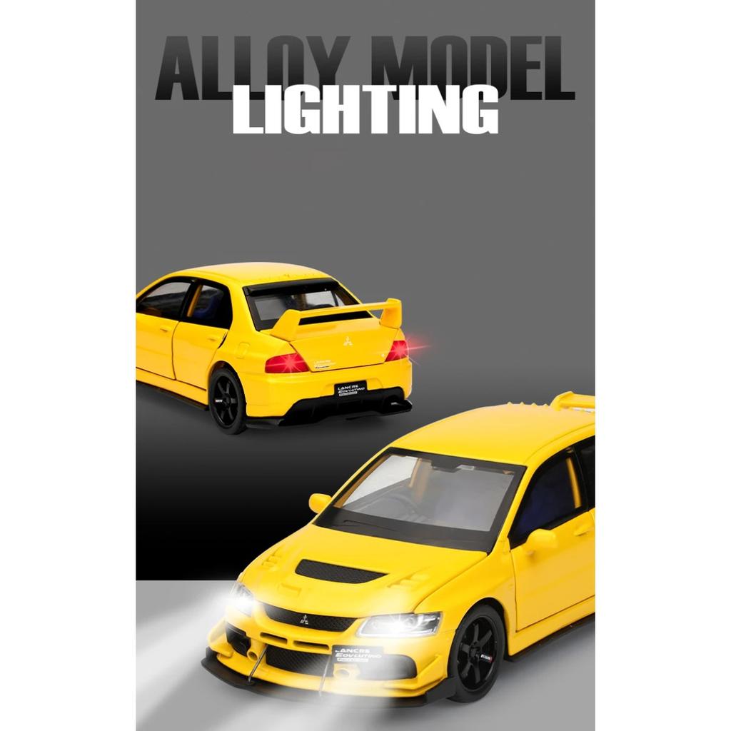 1/32 Mitsubishi Lancer Evolution EVO IX 9 Alloy Sports Car Model Diecast Metal Race Vehicles Car Model Sound Light Kids Toy Gift