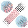 5Pcs/Set Stainless Steel Nail Art Pen 2 Ways Dotting Tool Durable Marbleizing Painting Pens