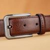 Versatile Zinc Zinc Alloy Leather Belt Texture Pin Buckle Belt Luxury Casual Waist Belt  Elderly People