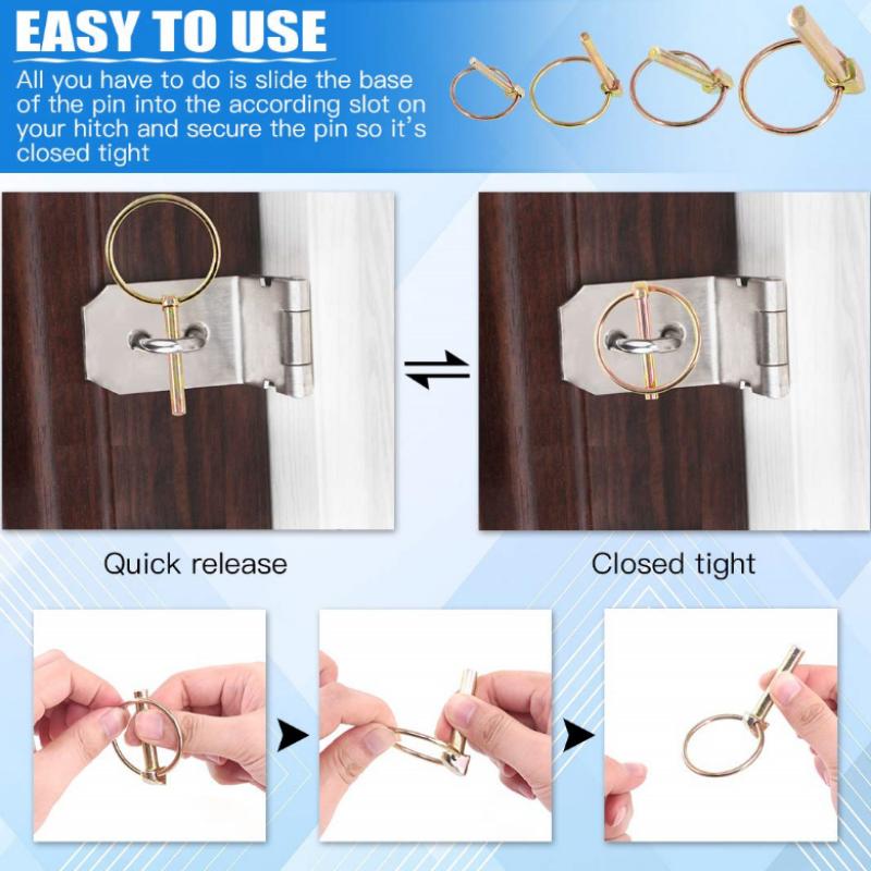 50 шт., набор штифтов Линча, набор штифтов Линча с кольцом, сверхмощный штифт Линча для сельскохозяйственных тракторов, прицепов, грузовиков, косилок, 4 размера