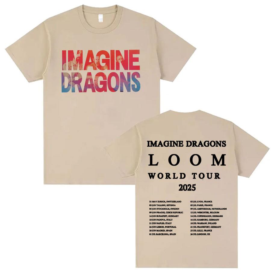 Imagine Dragons Band World Loom Tour 2026 New Hot Selling Mens Womens Casual Cotton Oversized Tshirt Street Wear