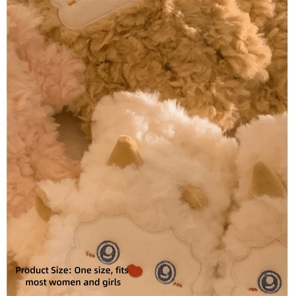 Polyester Sheep Plush Gloves Warm Fleece Lined Gloves Cute Winter Gloves For Students