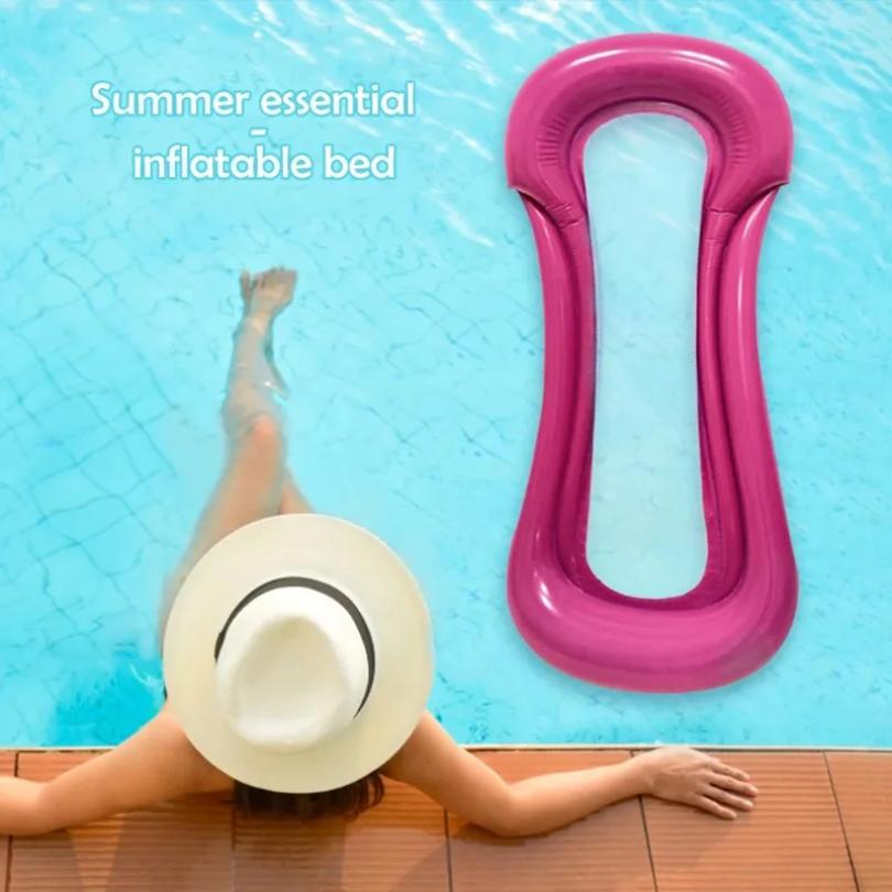 1PCS Loading Inflatable Mattress Water Float Hammock Foldable Roll Up Swimming Pool Accessories Pool Floating Bed Chair