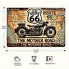 Retro 66 Highway Motorcycle Wooden Wall Decor Sign suitable for home bar garage bedroom door decoration