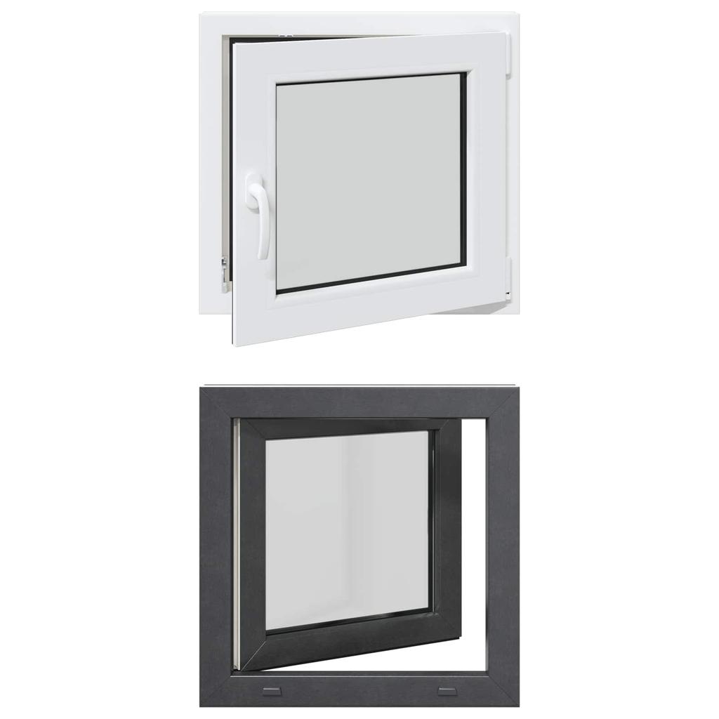 Basement Window RISOR 60 x 60 cm PVC and Glass Anthracite