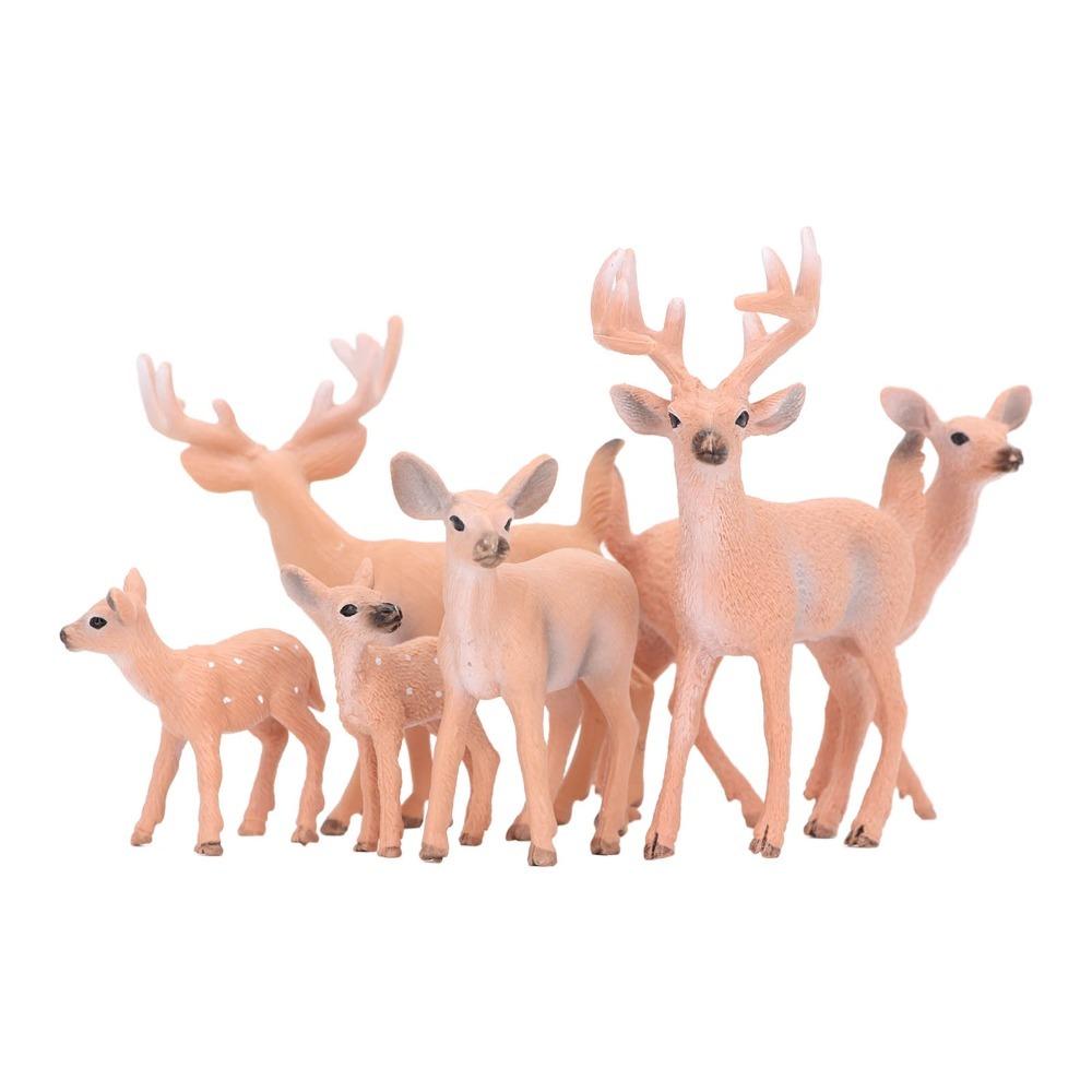 6pcs Lifelike Deer Cake Topper Topper Decoration Woodland Animal Figurines Wedding Party Decoration