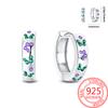 Pink Series 925 Sterling Silver Romantic Flower Butterfly Unicorn Tulip Geometry Earrings Boutique Fine Jewelry Gifts for Women