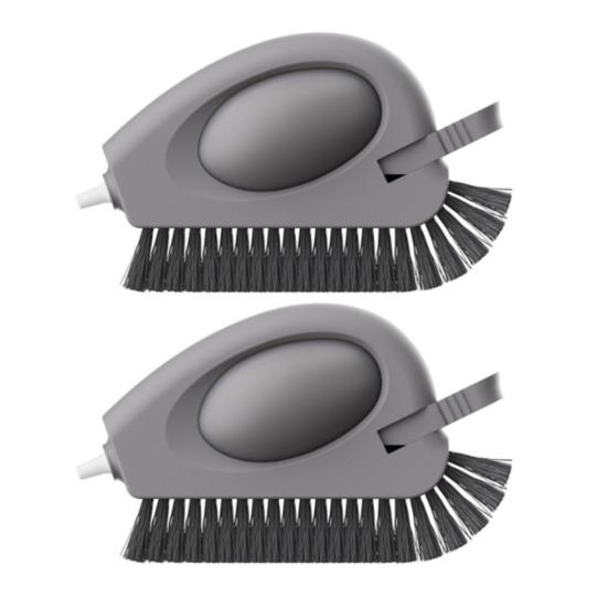 Щетка для чистки оконных пазов 3-в-1 со скребком, жесткой щетиной, эргономичной ручкой, инструмент для чистки пазов