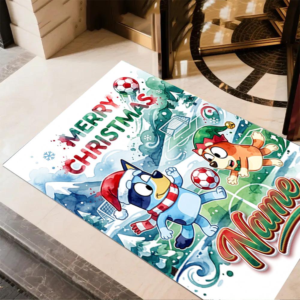 Christmas Football Fun Customize Text Carpet Design for Playrooms Balcony Bedrooms Hallway Antislip Carpet Decorate Offices Spiritual Gift