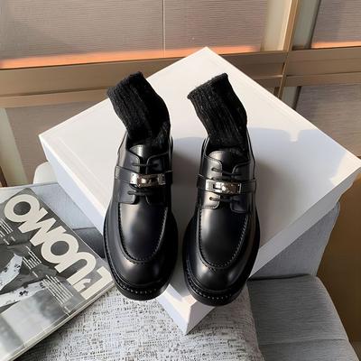 Цельная коровья кожа~ ретро замок кожаные лоферы на платформе женские на шнуровке на толстом каблуке маффин одинарная обувь британские маленькие кожаные туфли