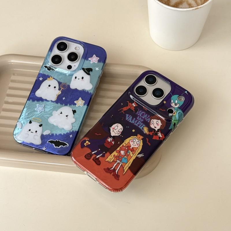Halloween Tinfoil Ghost Witch Phone Case IPhone 17 Pro Max 16 15 Cute Cartoon Shockproof Cover