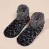 1 Pair Women Leopard Floor Socks Autumn Winter Non-slip Men Women Soft Fluffy Thick