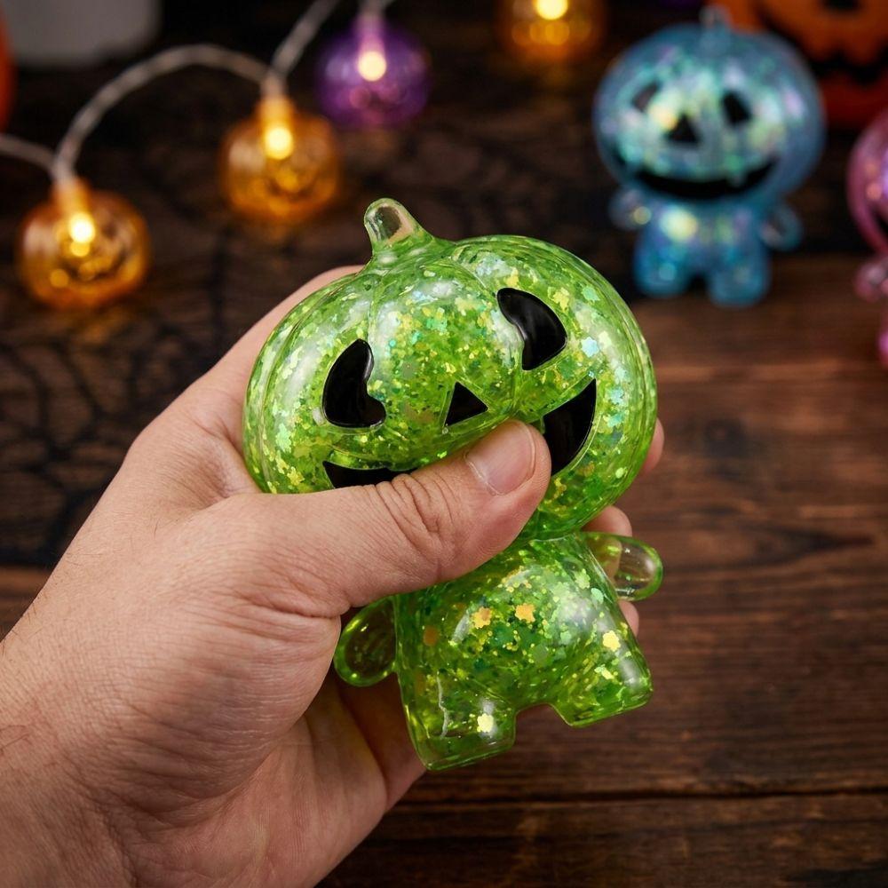 Glitter Halloween Pumpkin Squishy Toys Slow Rebound Pumpkin Squeeze Toy Fidget Sensory Toy Party