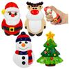 Christmas Elk Slowrebound Doll Foam Ball Decompression Finger Pinch Fun Toy Christmas Gift 4PC