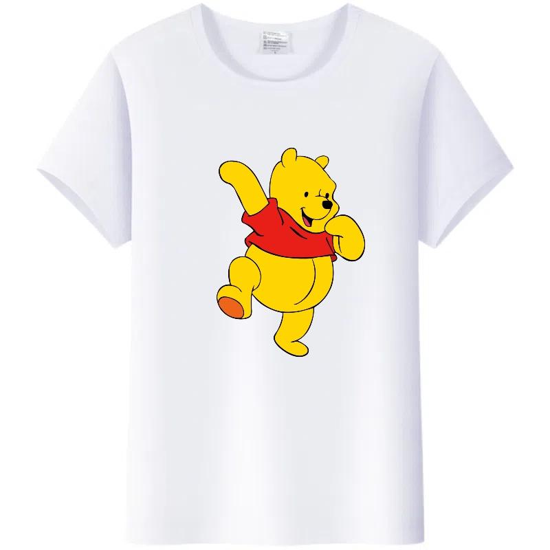 Cute Ladies Summer Blouses Men White Tees Woman Harajuku Tshirt Gothic Clothes Tops Disney Cartoon Pooh Tigger Graphic T-shirt