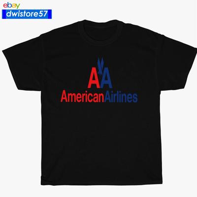 Новая футболка American Airlines с логотипом Черный/Белый/Серый S-5XL