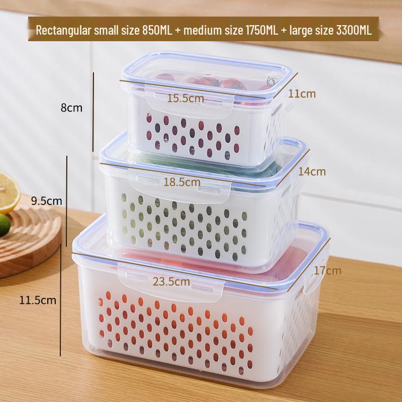 Wanmeng Airtight Rectangular Transparent Food Storage Container with Lid