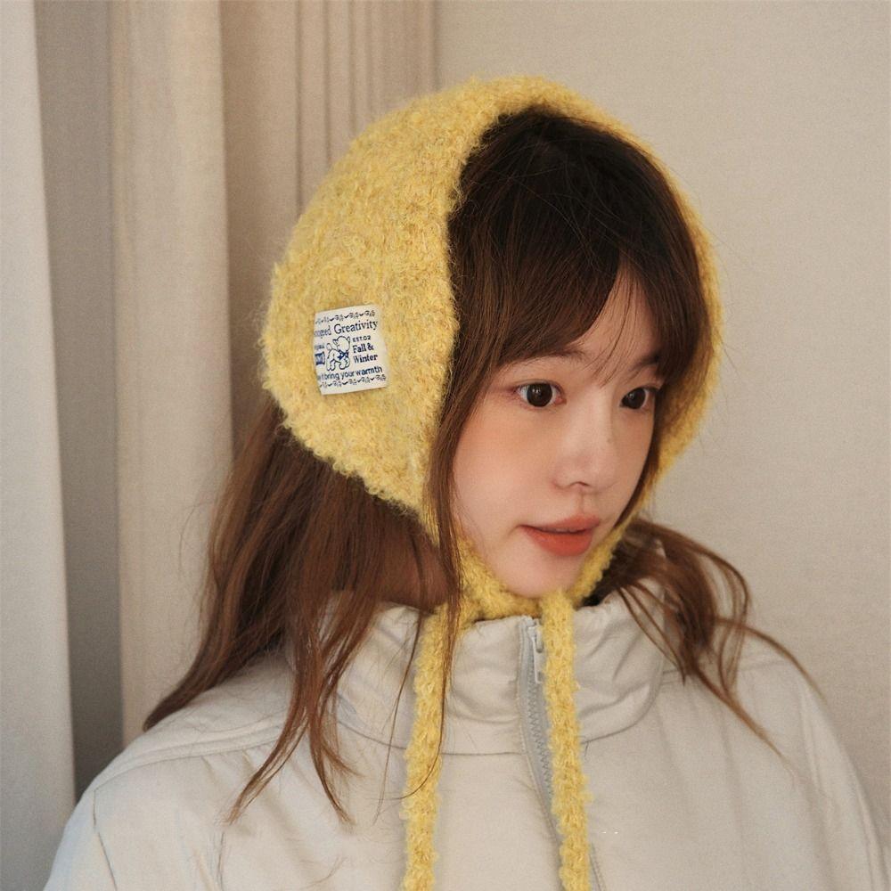 Thicken Wool Strappy Earmuffs Solid Color Warm Earlaps Fashion Knitted Ear Covers Winter Headband