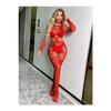 Elegance Mesh Lace Design Red Body Stockings Fancy Wear