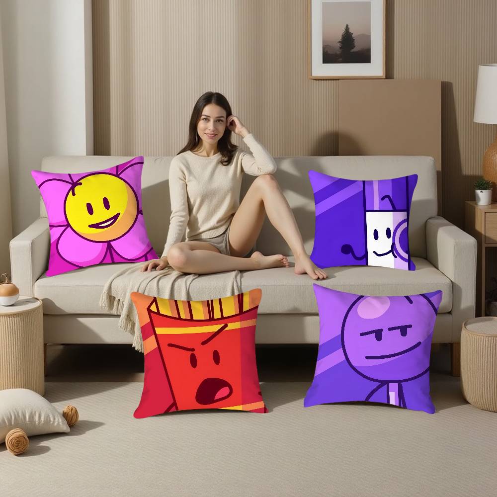 BFDI Битва за Остров Д-Мечты Наволочка Плюшевая ткань Мягкая Наволочка Двусторонняя печать Чехол для подушки Бытовые подарки