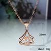 Copper-Plated Rose Gold Necklace, Small Skirt, Fan-Shaped Smart Zircon Pendant, Collarbone Chain, Birthday Gift Accessories.