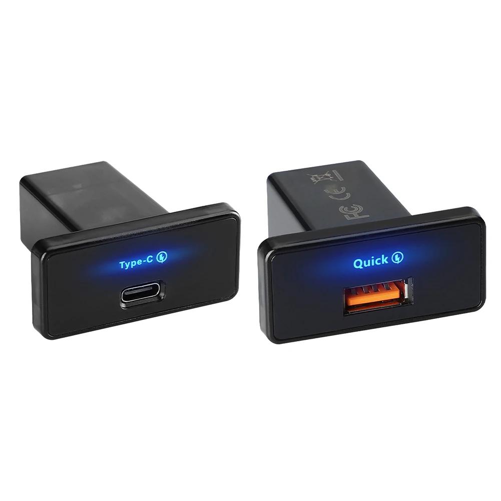 18 Вт/30 Вт Автомобильное зарядное устройство Быстрая зарядка PD Type C/USB Автомобильное зарядное устройство Розетка USB Зарядное устройство для телефона Панель для фургона, лодки, грузовика
