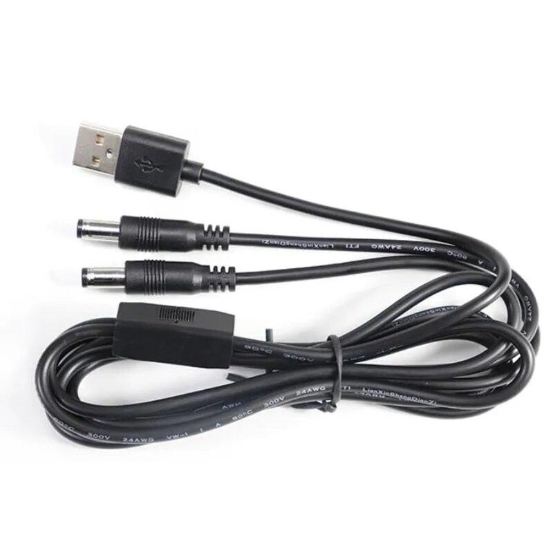 1 м USB 2.0 штекер на 2-полосный разъем постоянного тока «папа» гнездовой кабель 22awg 3A вилка 5,5x2,5 мм Шнур питания адаптер соединительная полоса