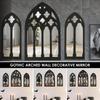 3Pcs Arched Window Wall Mirror Set Gothic Wall Mirror Decor Cathedral Arched Mirror Decor Self-Adhesive Arched Wall Mirror