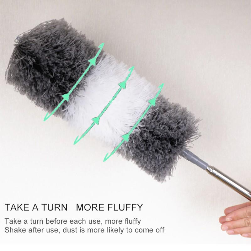 Clean Home Microfiber Telescoping Duster Retractable Cleaning Duster Dust Brush Feather Duster