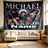 Custom Name Personalized Michael Jackson Print Tapestry, Wall Art Decor, Bedroom, Dorm, Apartment, LivingRoom, Party Backdrop, Gift for Birthday