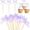 10pcs Set Romance Charm Bow Cupcake Liners Stylish Design Bow Cupcake Toppers  Girl Birthday